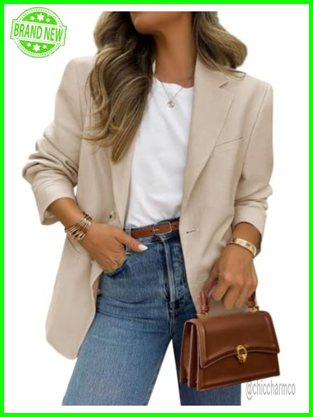 Women's Business Casual Blazer Open Front Notch Lapel Fitted Jacket